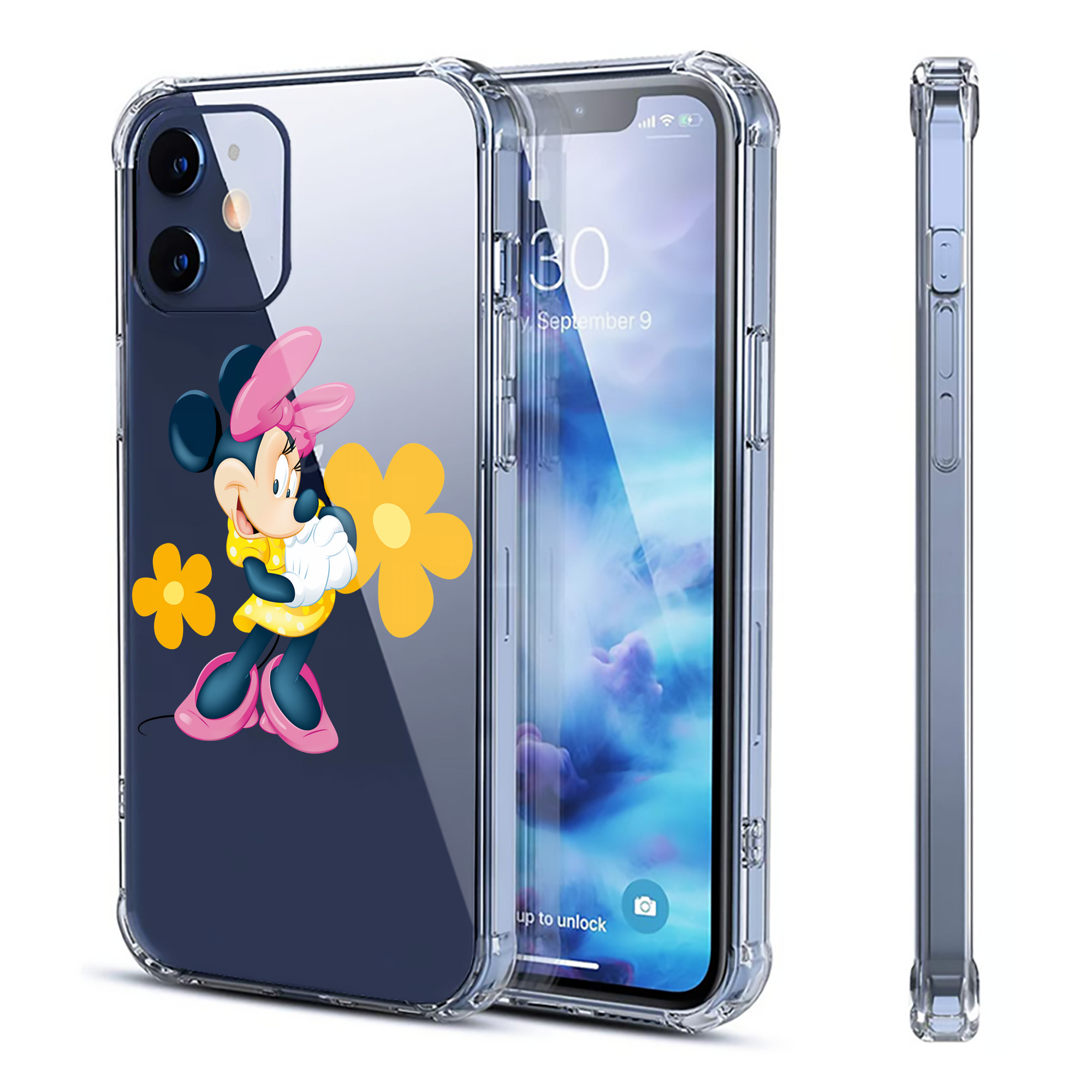 （画像用） ミッキーマウス Mickey Mouse 【iPhone 12シリーズ対応】透明スマホケース（クリアソフトケース）